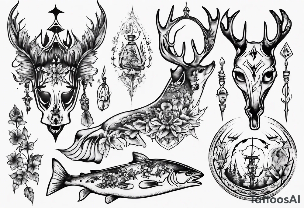 reh und forelle tattoo idea