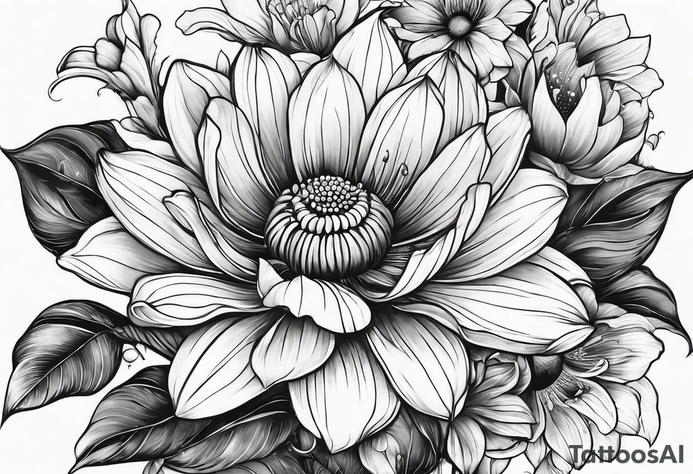 Planet flowers tattoo idea