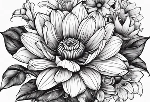 Planet flowers tattoo idea