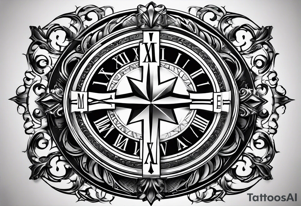Cross Roman numeral Jan 18 2023 tattoo idea