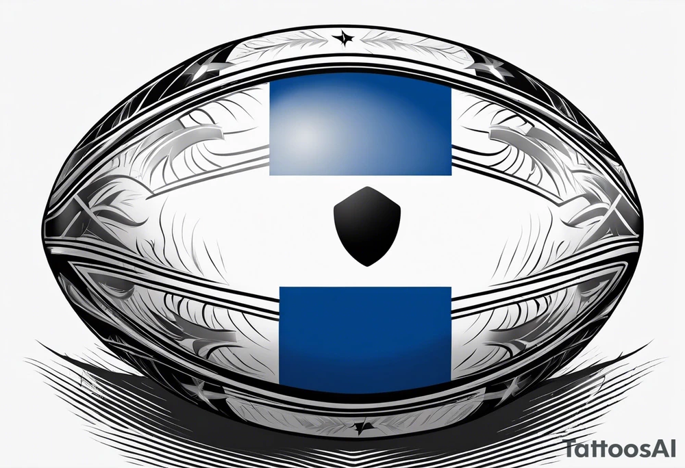 Rugby ball with Finland flag tattoo idea