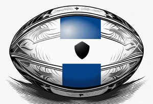 Rugby ball with Finland flag tattoo idea