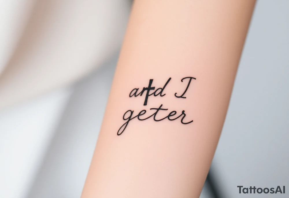 "You and I Together" with a cross tattoo idea