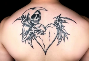 Grim reaper heartbroken tattoo idea