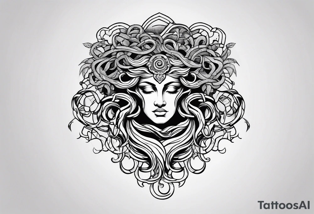 Meander with Medusa tattoo idea
