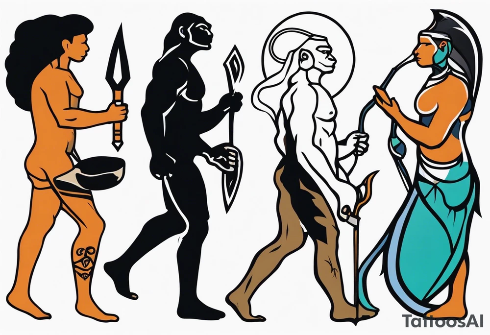 Human evolution tattoo idea