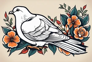vintage dove traditional tattoo tattoo idea