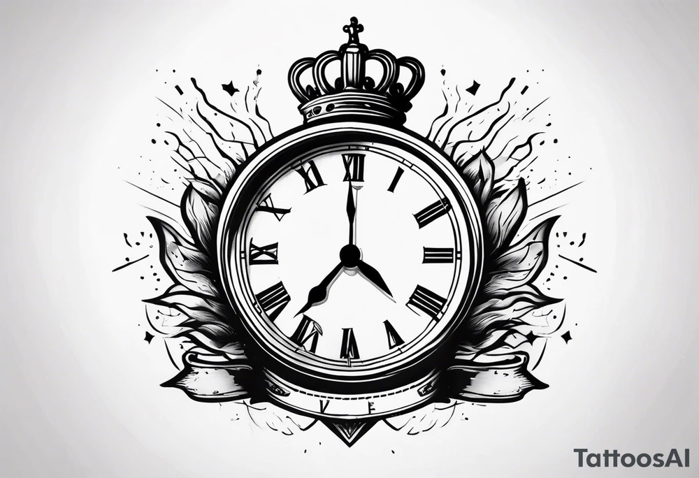 HOPE made with broken clock and king crown tattoo idea