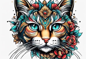 Cat face tattoo idea