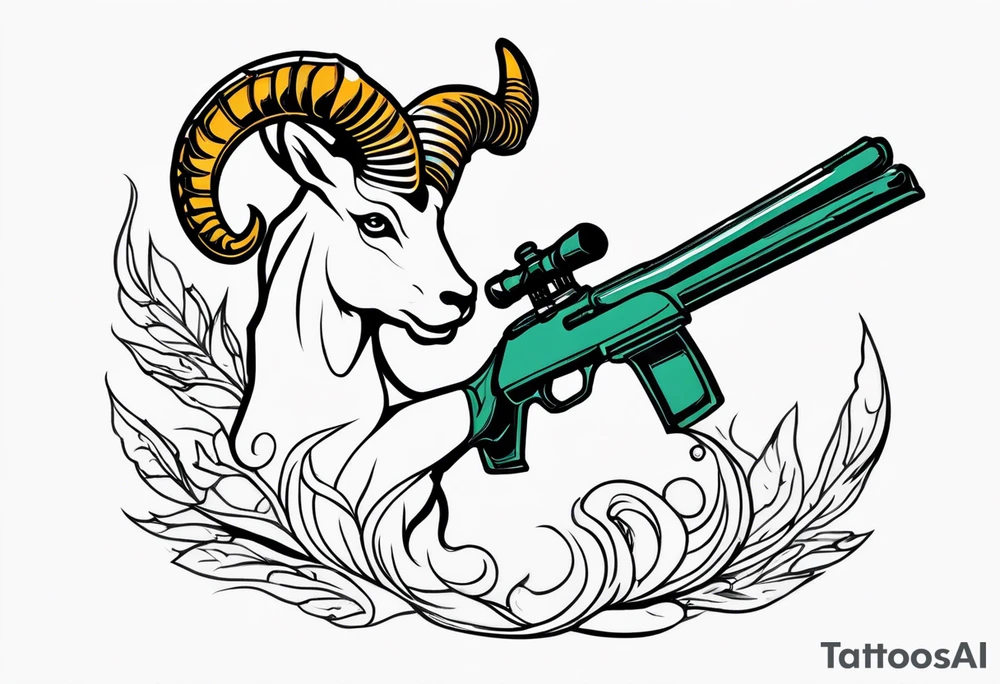 capricorn with shotgun tattoo idea