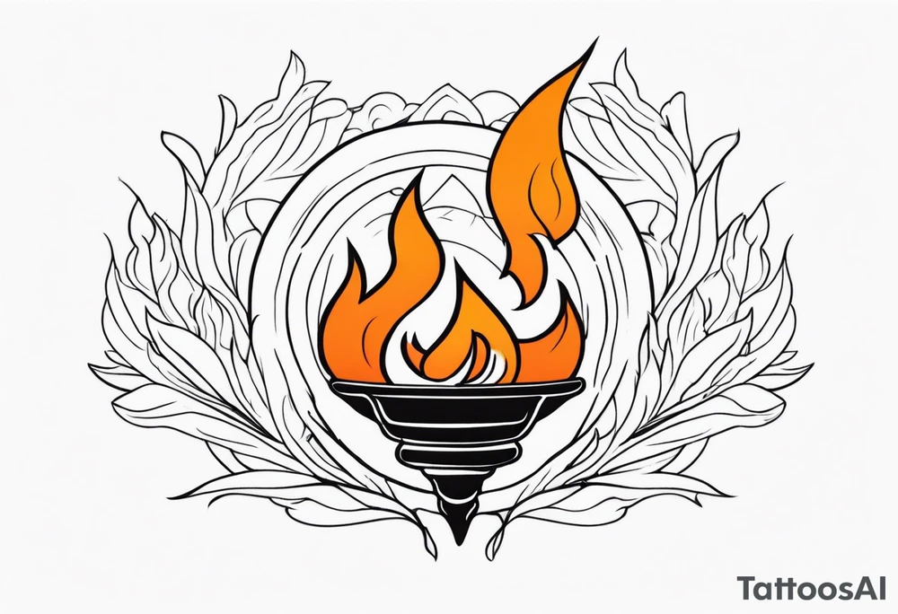 orange fire tattoo idea