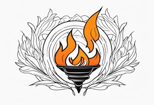 orange fire tattoo idea
