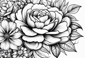 Arm sleeve dedicated to mom with rainbow flowers tattoo idea