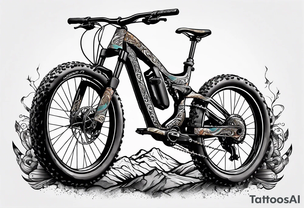 Mountain bike with the body of a copperhead tattoo idea