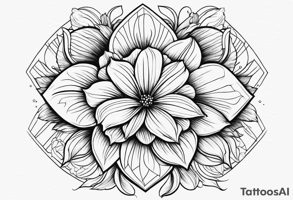 lines, flowers tattoo idea