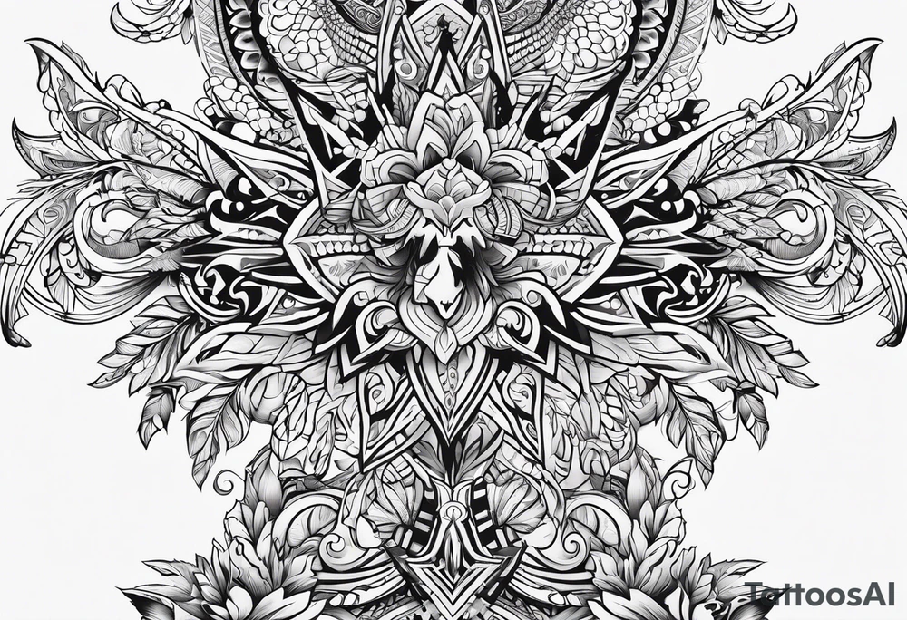 cross fine line tattoo idea