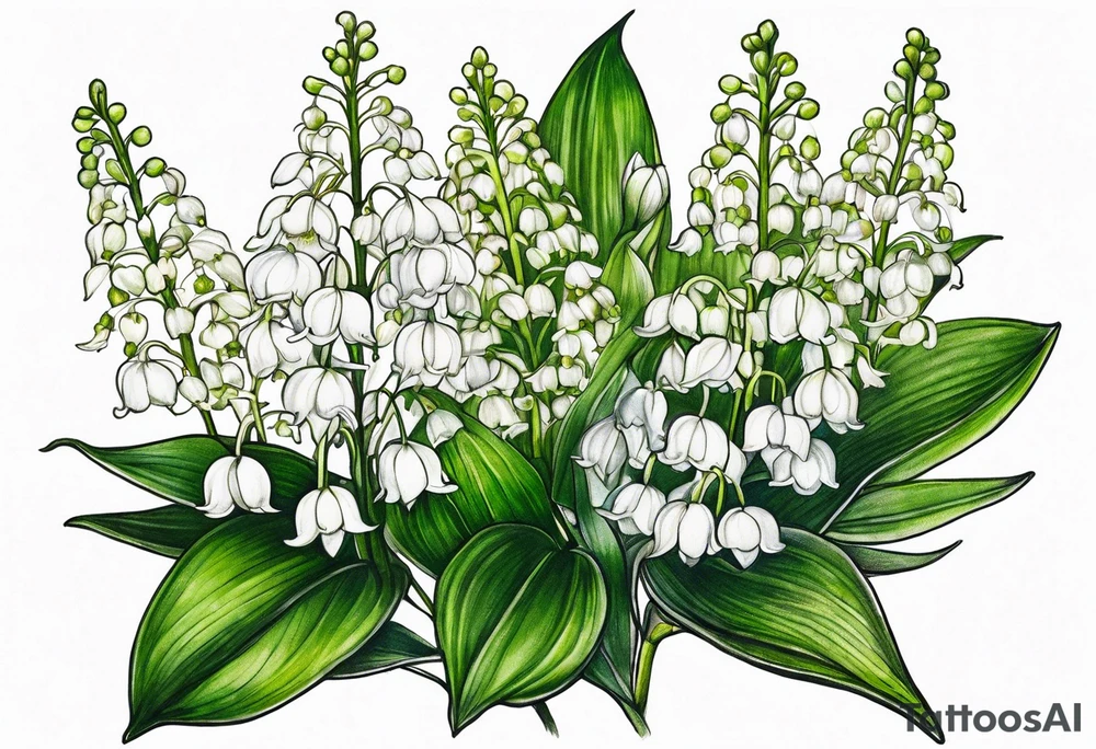 water hemlock and lily of the valley tattoo idea