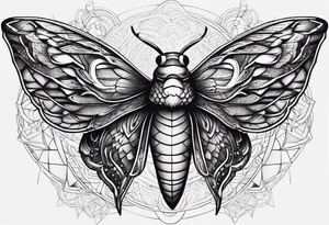 moth, “snake head wings” tattoo idea