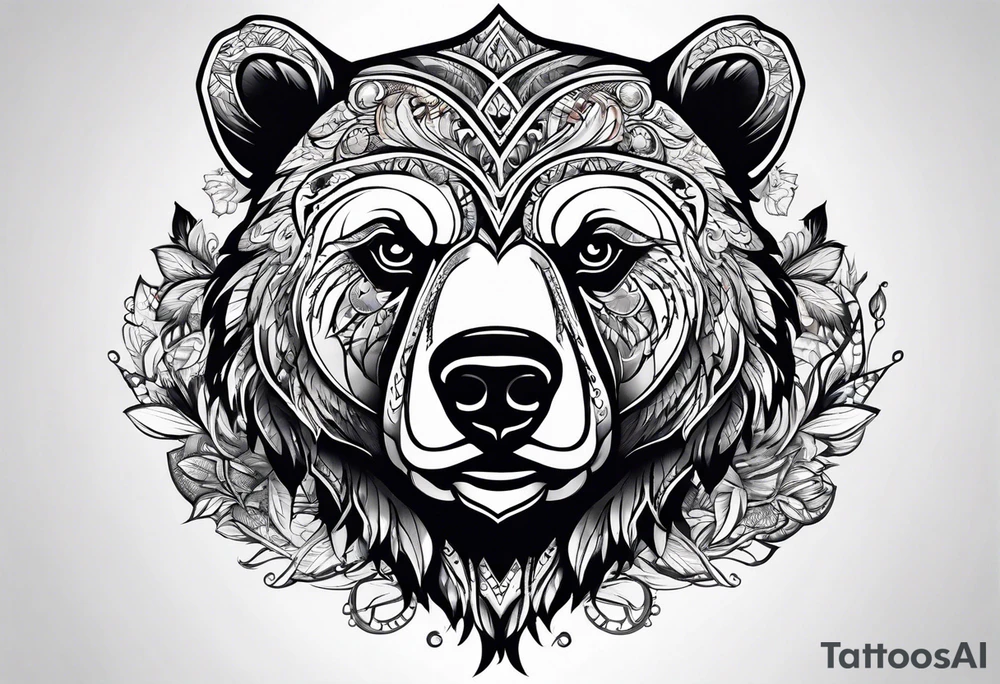 bear playing telecast tattoo idea