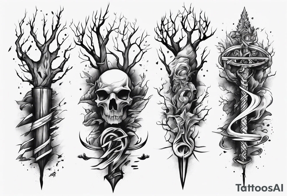 Double tree forearm tattoo idea