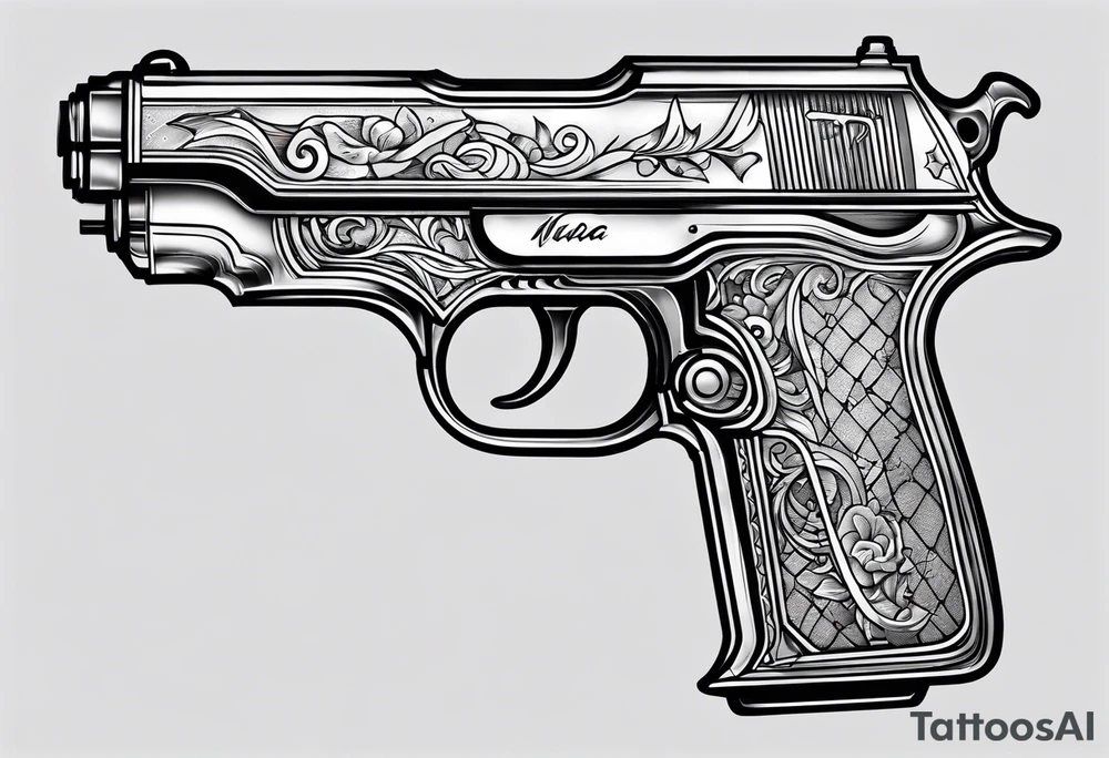Nuka Cola gun simple tattoo idea