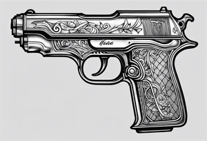 Nuka Cola gun simple tattoo idea
