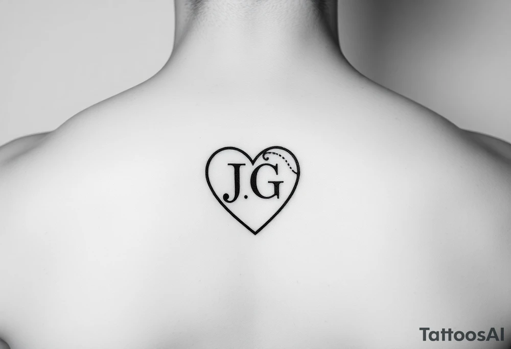 intials JG heart tattoo idea