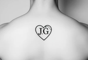 intials JG heart tattoo idea