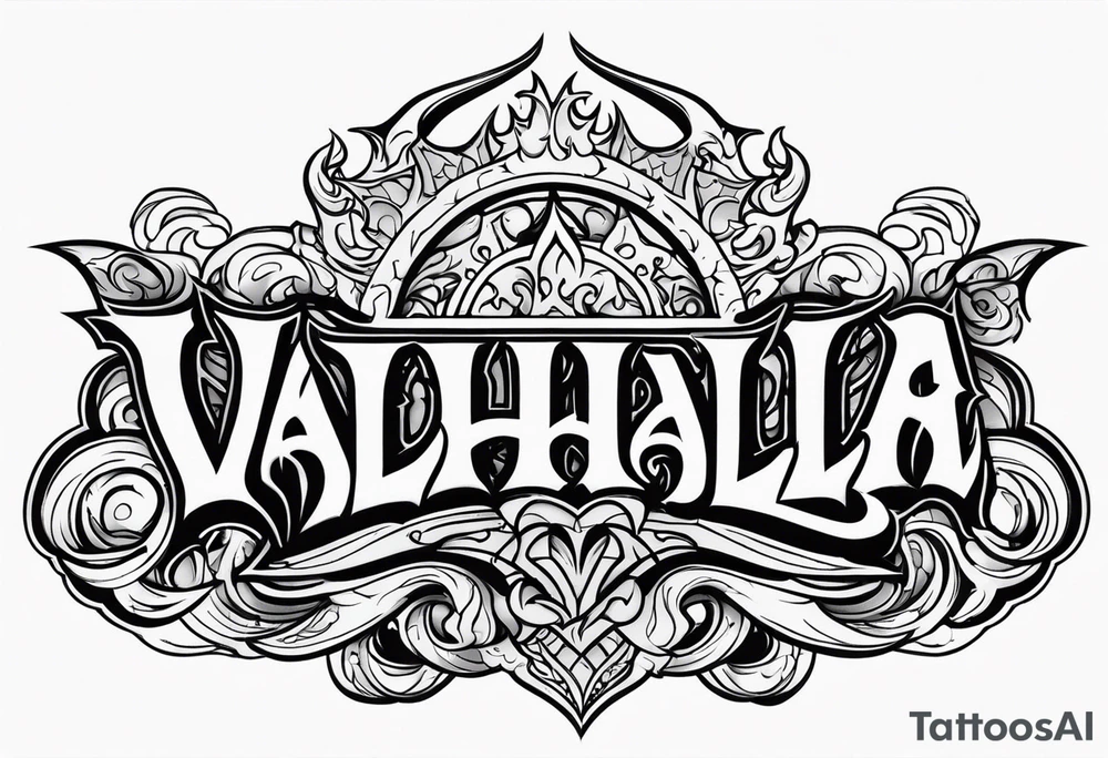 Valhalla flames tattoo idea