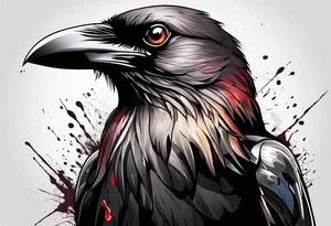 crow bleeding from eyes tattoo idea