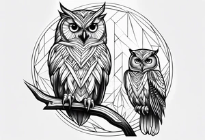 Mom and baby owl tattoo idea