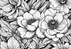 Plants outlines tattoo idea