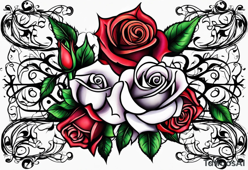 roses and thorns tattoo idea