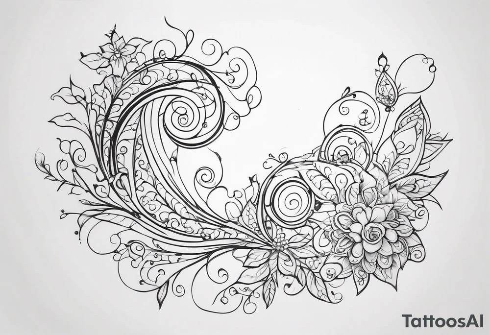 Swirls and whirls of lace tattoo idea