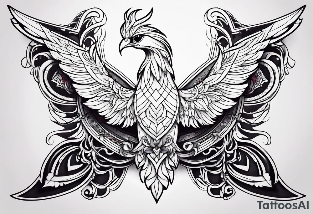 girly phoenix sternum tattoo tattoo idea