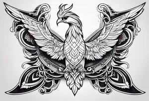 girly phoenix sternum tattoo tattoo idea