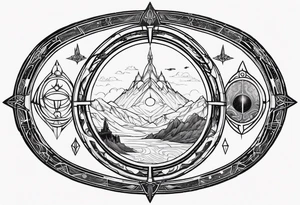 Lord of the rings with Star wars square symbols tattoo idea