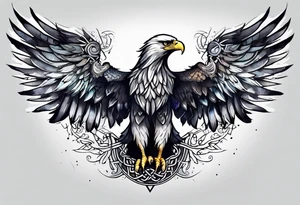 Celtic Eagle with wings spread tattoo idea