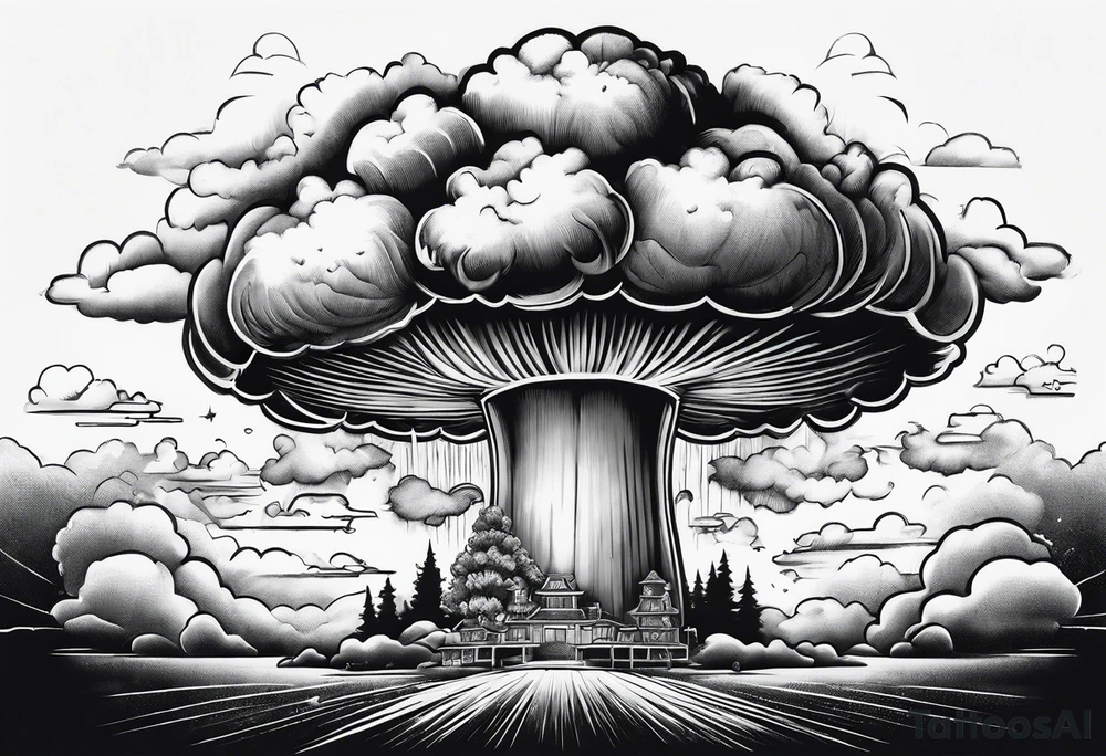 Mushroom cloud from a bomb tattoo idea