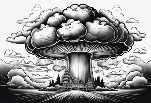 Mushroom cloud from a bomb tattoo idea