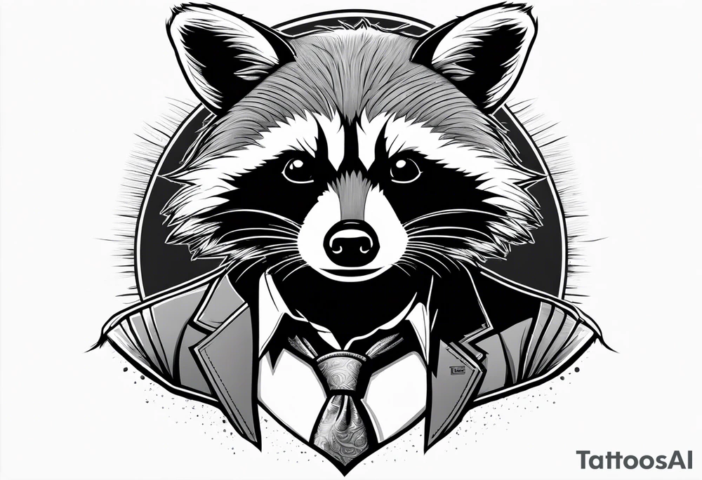 raccoon wearing a Superman t-shirt tattoo idea