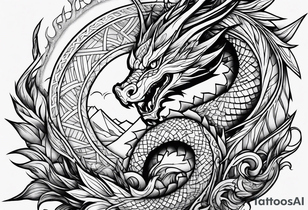 roaring dragons tattoo idea