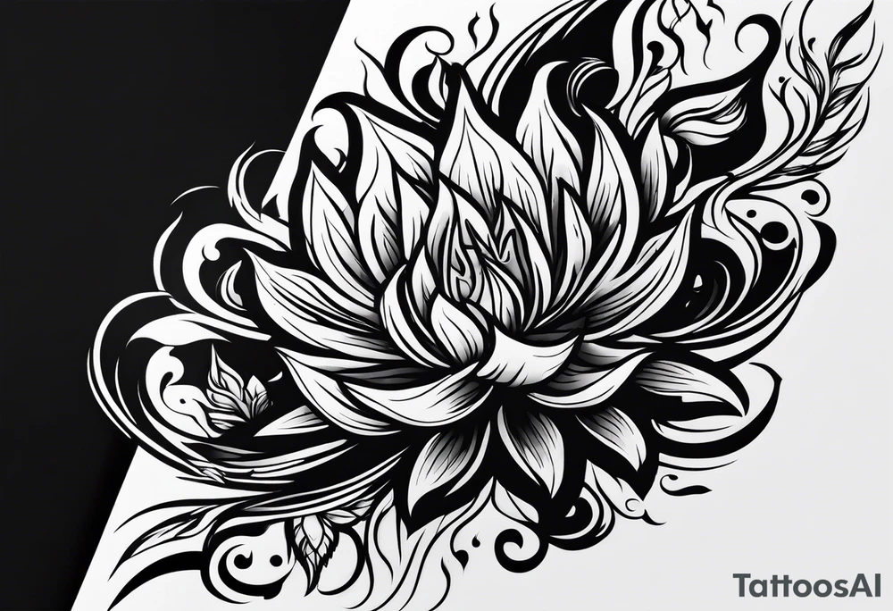 flames tattoo black and white tattoo idea