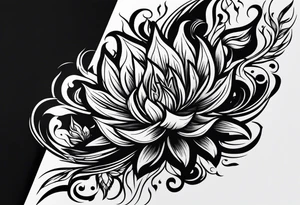 flames tattoo black and white tattoo idea