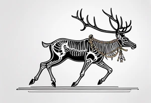death riding on a reindeer skeleton tattoo idea