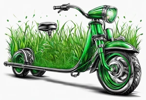 Automatic lawn sprinkler with green grass tattoo idea