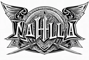 Valhalla sword shield lightning tattoo idea