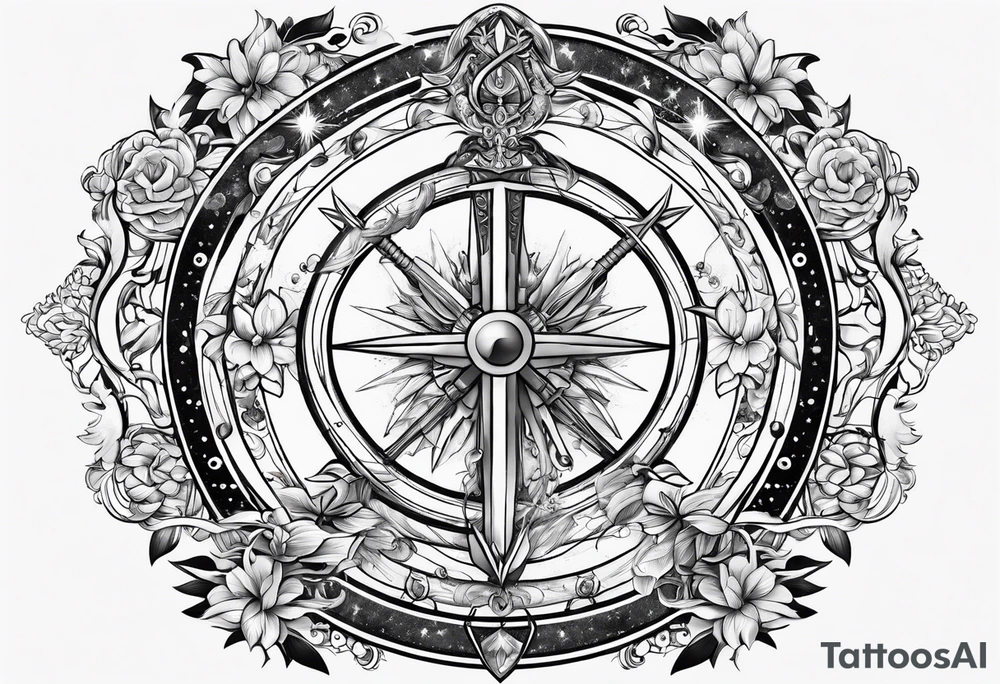 sagittarius symbol with designs for family surrounding it tattoo idea sagittarius symbol with designs for family surrounding it tattoo idea