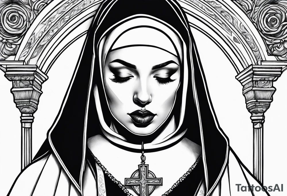 Nun blowjob tattoo idea