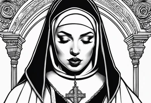 Nun blowjob tattoo idea